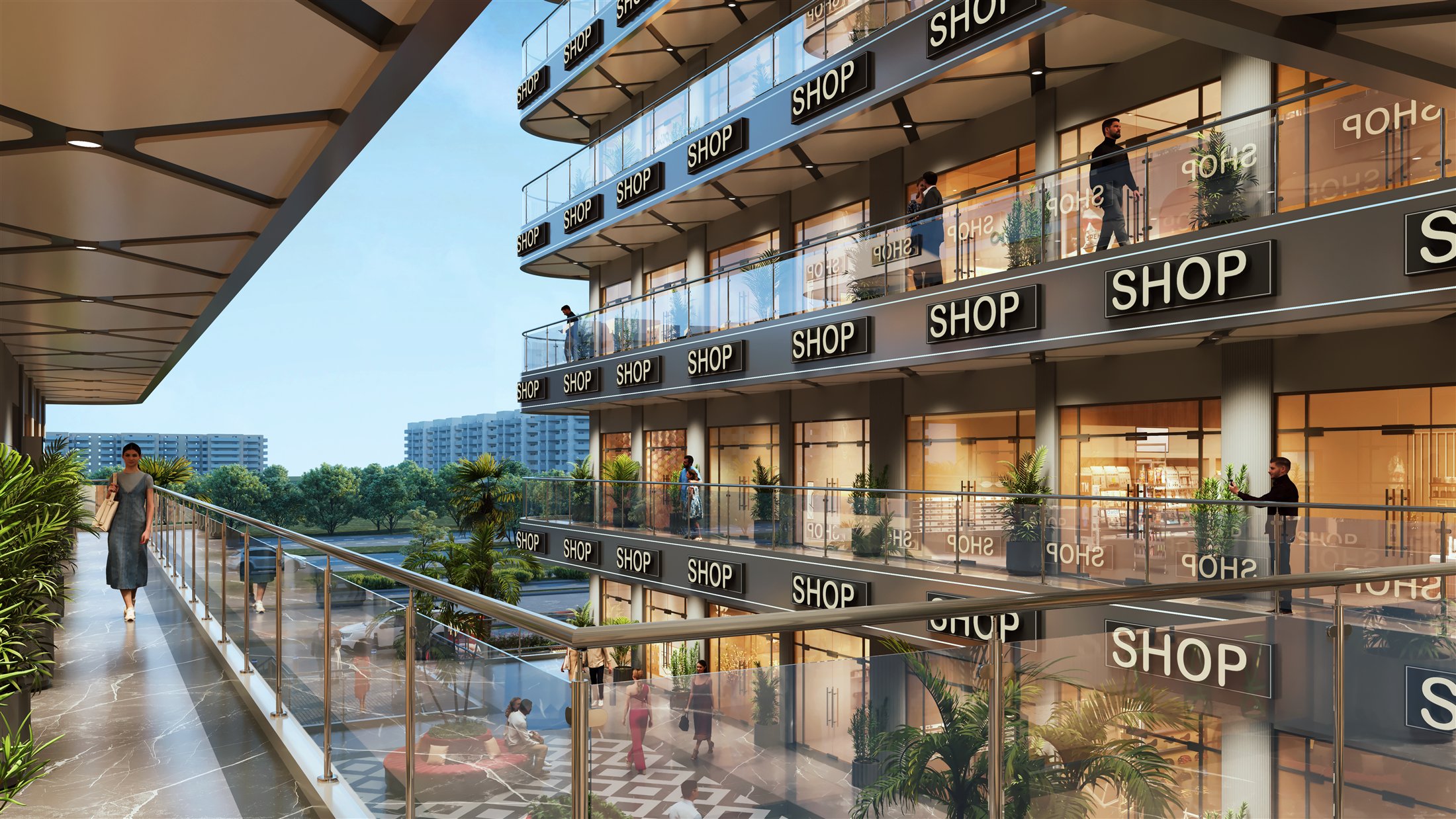 Artistic impression representing studio apartments at Delta Square