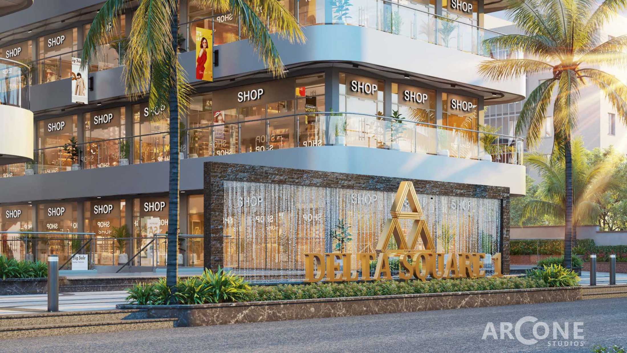 Artistic impression of the arrival frontage at Delta Square One