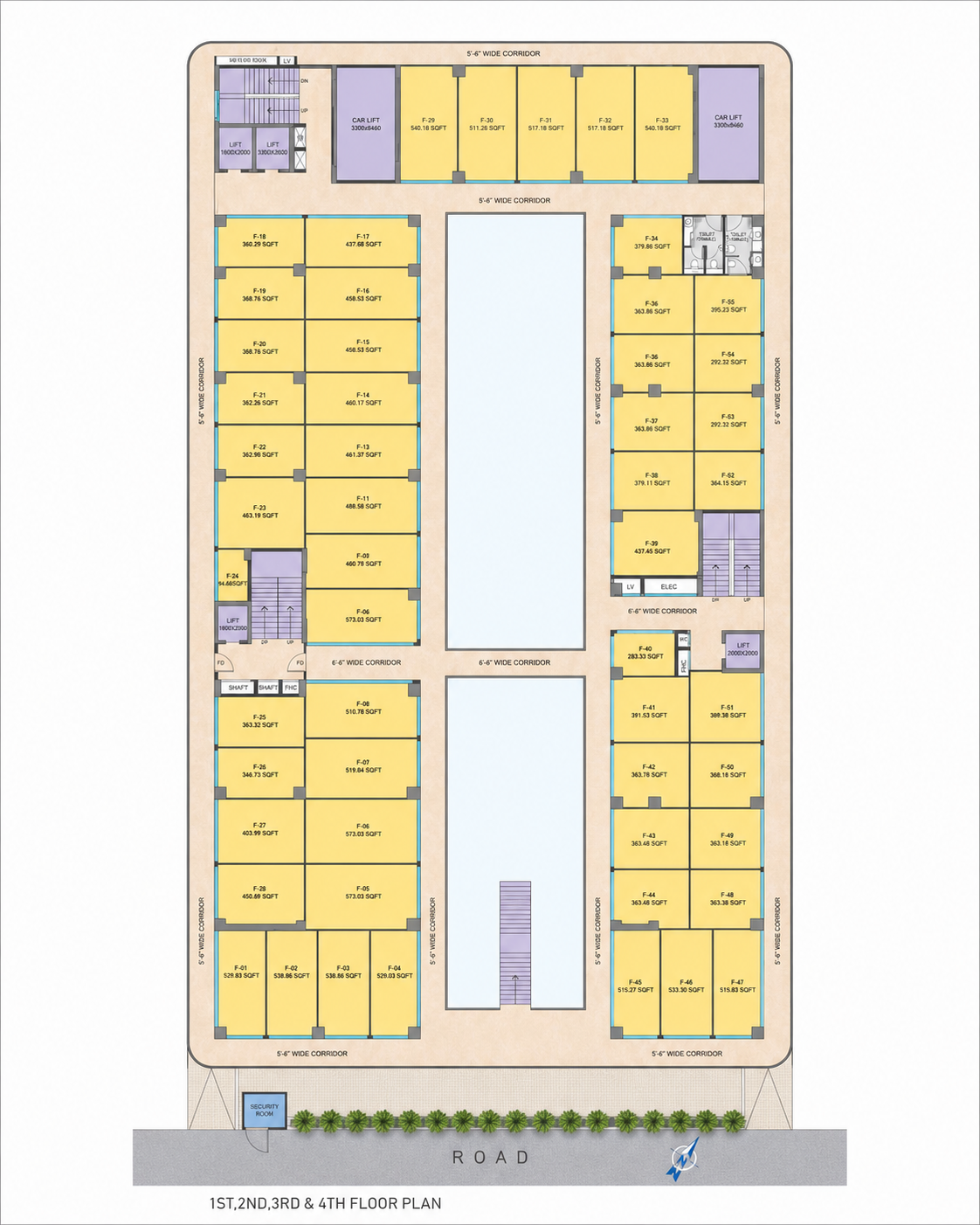 Supplied Delta Square One 1st, 2nd, 3rd & 4th floors floor plan
