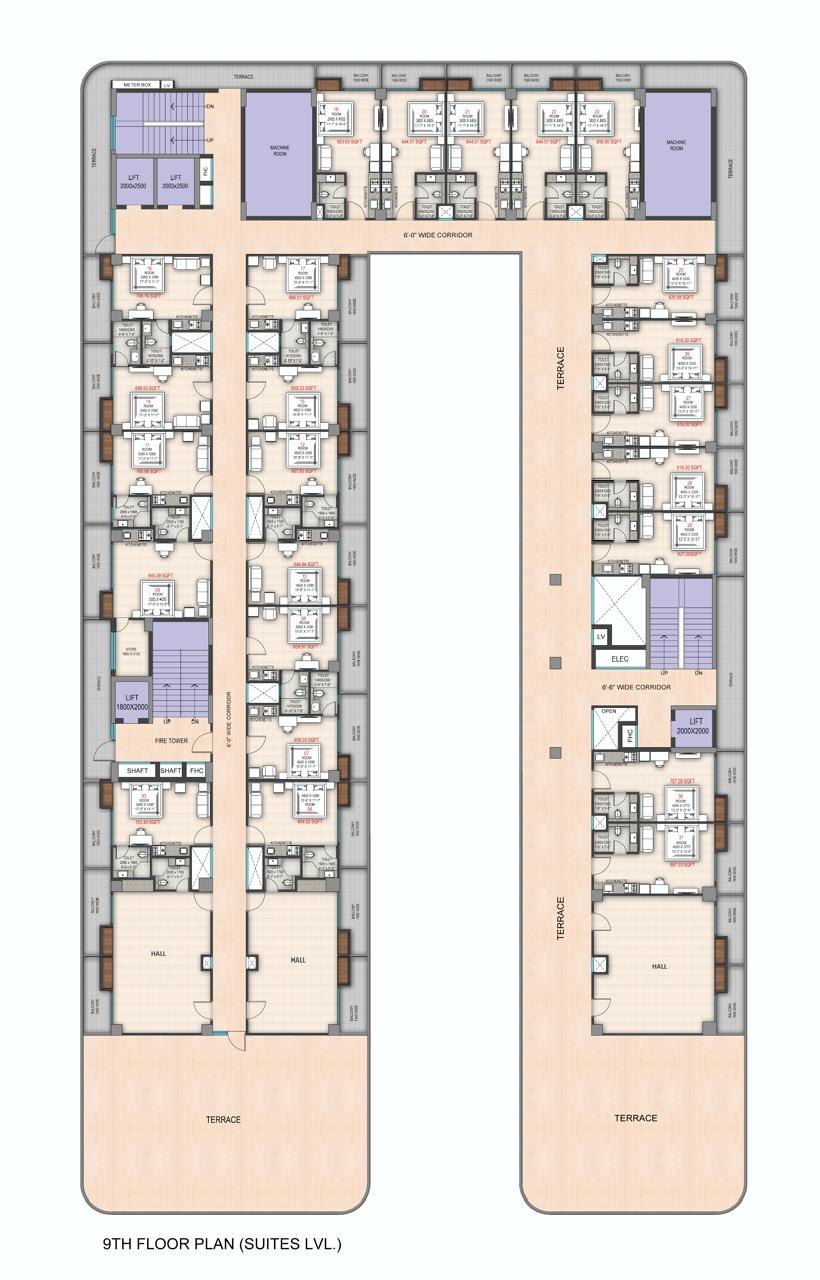 Supplied Delta Square 9th floor floor plan